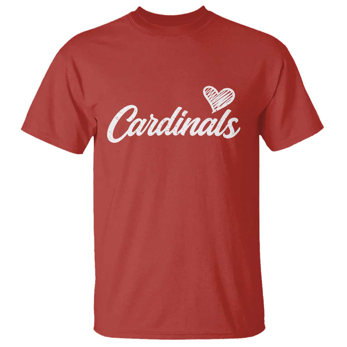 Cardinal Lovers T Shirt Vintage Script Heart Graphic TS10 Red Print Your Wear