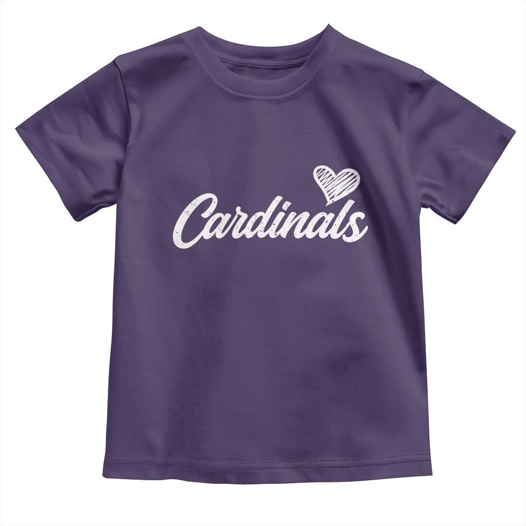 Cardinal Lovers Toddler T Shirt Vintage Script Heart Graphic TS10 Purple Print Your Wear