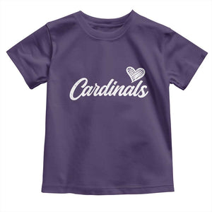 Cardinal Lovers Toddler T Shirt Vintage Script Heart Graphic TS10 Purple Print Your Wear