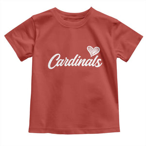 Cardinal Lovers Toddler T Shirt Vintage Script Heart Graphic TS10 Red Print Your Wear