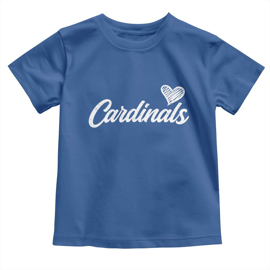 Cardinal Lovers Toddler T Shirt Vintage Script Heart Graphic TS10 Royal Blue Print Your Wear