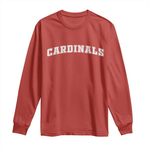 Cardinal Lovers Long Sleeve Shirt Retro Varsity College Graphic TS10 Red Print Your Wear
