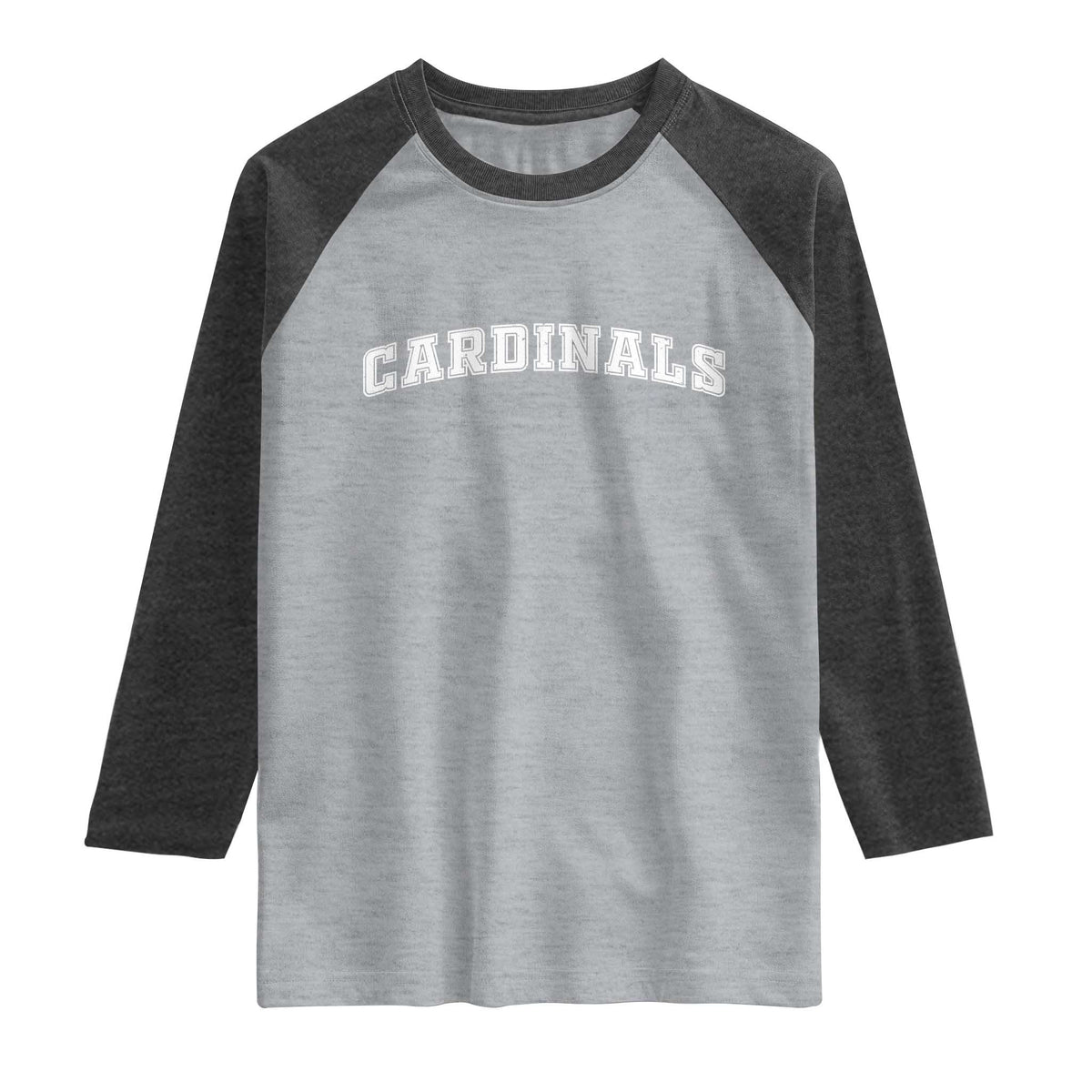 Cardinal Lovers Raglan Shirt Retro Varsity College Graphic TS10 Heather Gray Heather Charcoal Print Your Wear