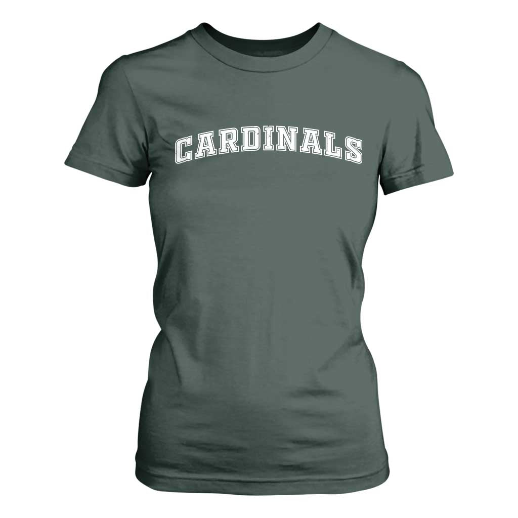 Cardinal Lovers T Shirt For Women Retro Varsity College Graphic TS10 Dark Forest Green Print Your Wear
