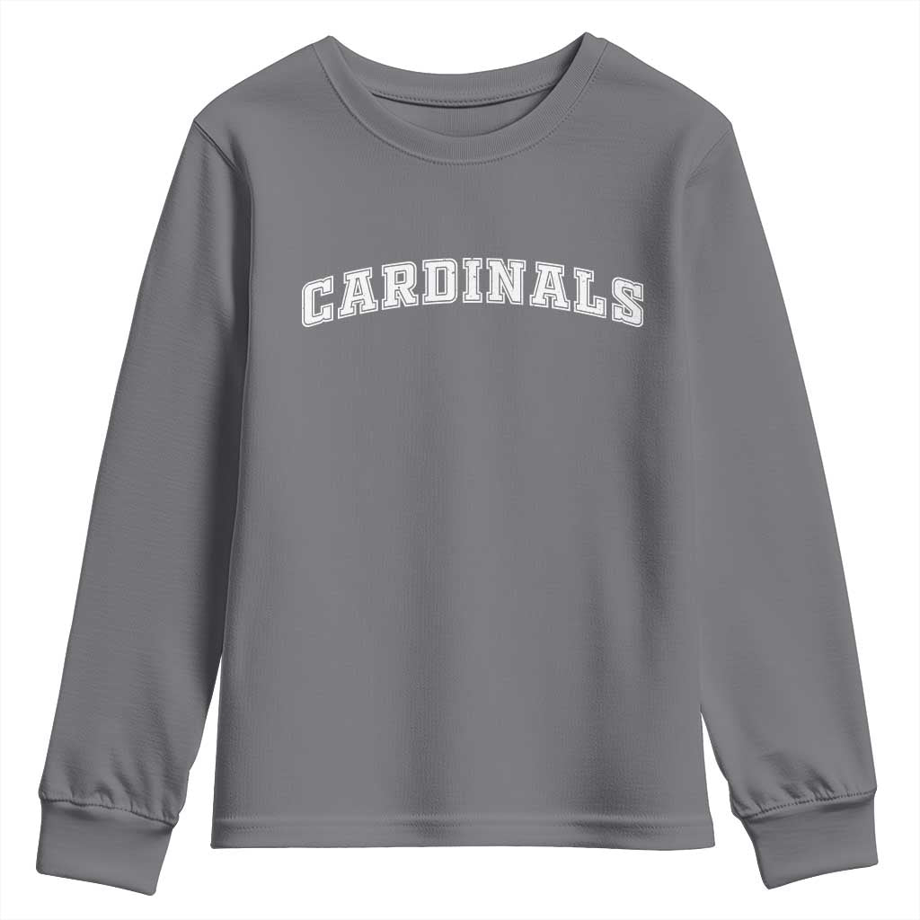 Cardinal Lovers Youth Sweatshirt Retro Varsity College Graphic TS10 Charcoal Print Your Wear