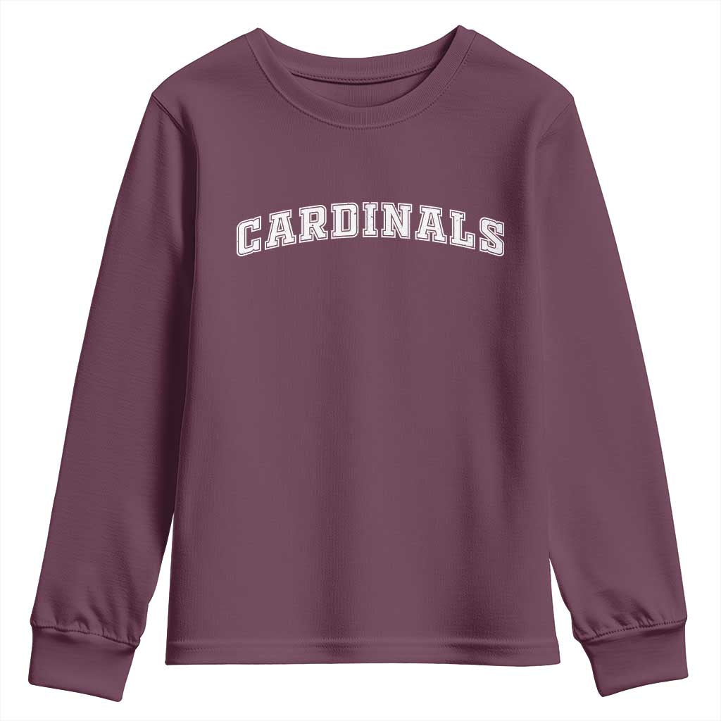 Cardinal Lovers Youth Sweatshirt Retro Varsity College Graphic TS10 Maroon Print Your Wear