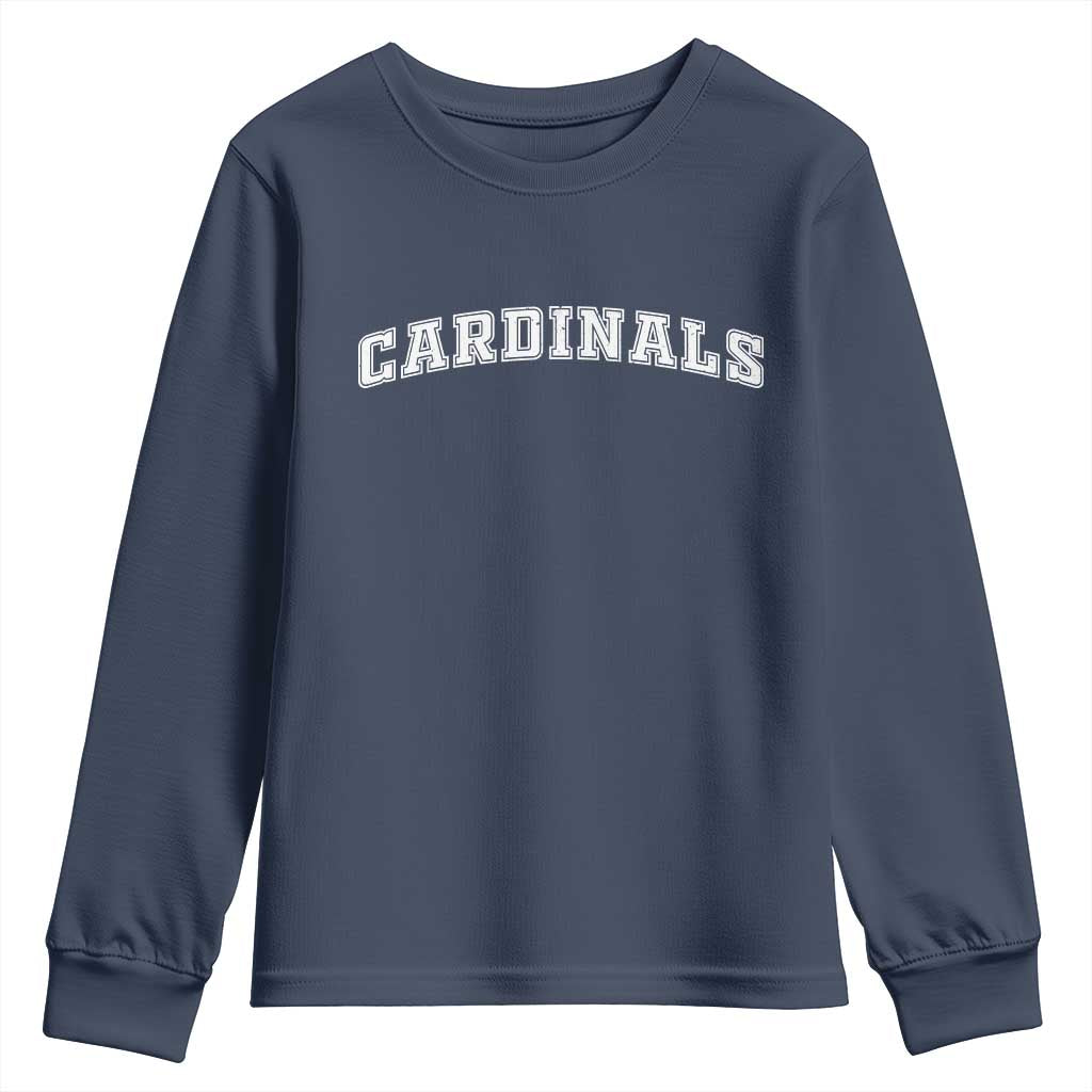 Cardinal Lovers Youth Sweatshirt Retro Varsity College Graphic TS10 Navy Print Your Wear