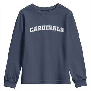 Cardinal Lovers Youth Sweatshirt Retro Varsity College Graphic TS10 Navy Print Your Wear