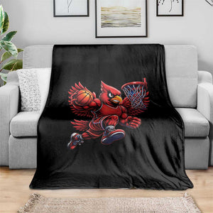 Cardinal Playing Basketball Graphic Throw Blanket Dunk Mascot Sports Fan Gift TS10 Print Your Wear