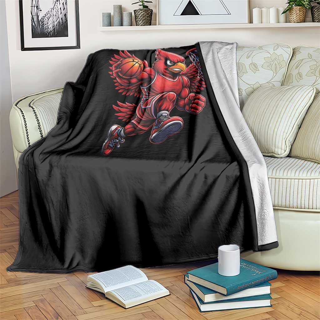 Cardinal Playing Basketball Graphic Throw Blanket Dunk Mascot Sports Fan Gift TS10 Print Your Wear