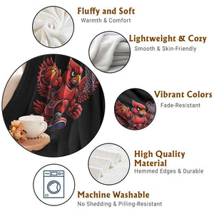 Cardinal Playing Basketball Graphic Throw Blanket Dunk Mascot Sports Fan Gift TS10 Print Your Wear