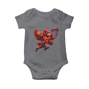 Cardinal Playing Basketball Graphic Baby Onesie Dunk Mascot Sports Fan Gift TS10 Charcoal Print Your Wear