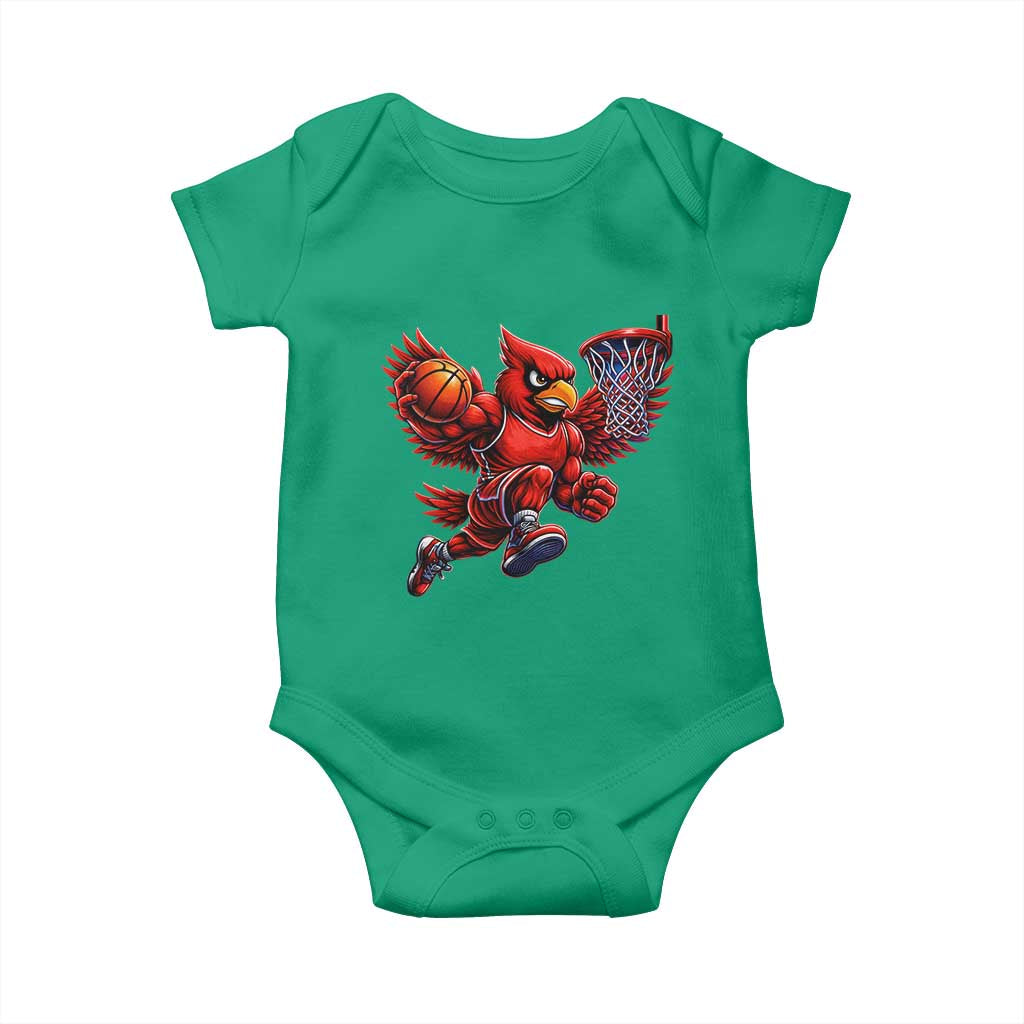 Cardinal Playing Basketball Graphic Baby Onesie Dunk Mascot Sports Fan Gift TS10 Irish Green Print Your Wear