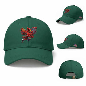 Cardinal Playing Basketball Graphic Baseball Cap Dunk Mascot Sports Fan Gift TS10 Baseball Cap Universal Fit Irish Green Print Your Wear