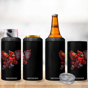 Cardinal Playing Basketball Graphic 4 in 1 Can Cooler Tumbler Dunk Mascot Sports Fan Gift TS10 Print Your Wear