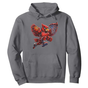 Cardinal Playing Basketball Graphic Hoodie Dunk Mascot Sports Fan Gift TS10 Charcoal Print Your Wear