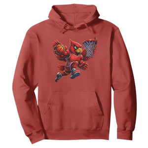 Cardinal Playing Basketball Graphic Hoodie Dunk Mascot Sports Fan Gift TS10 Red Print Your Wear