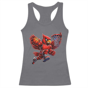 Cardinal Playing Basketball Graphic Racerback Tank Top Dunk Mascot Sports Fan Gift TS10 Charcoal Print Your Wear