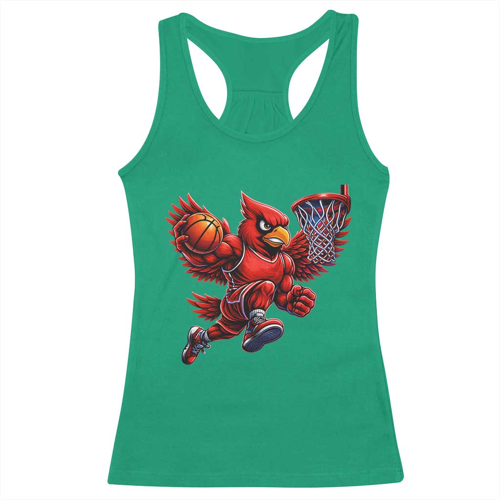 Cardinal Playing Basketball Graphic Racerback Tank Top Dunk Mascot Sports Fan Gift TS10 Irish Green Print Your Wear