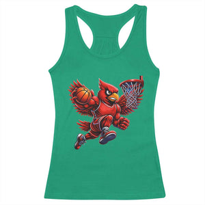 Cardinal Playing Basketball Graphic Racerback Tank Top Dunk Mascot Sports Fan Gift TS10 Irish Green Print Your Wear