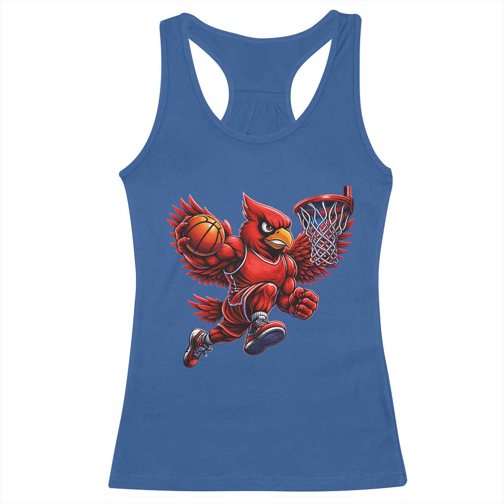 Cardinal Playing Basketball Graphic Racerback Tank Top Dunk Mascot Sports Fan Gift TS10 Royal Blue Print Your Wear