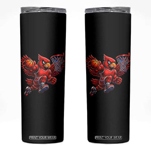 Cardinal Playing Basketball Graphic Skinny Tumbler Dunk Mascot Sports Fan Gift TS10 Black Print Your Wear