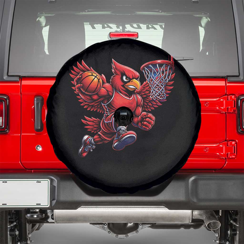 Cardinal Playing Basketball Graphic Spare Tire Cover Dunk Mascot Sports Fan Gift TS10 Black Print Your Wear