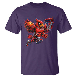 Cardinal Playing Basketball Graphic T Shirt Dunk Mascot Sports Fan Gift TS10 Purple Print Your Wear