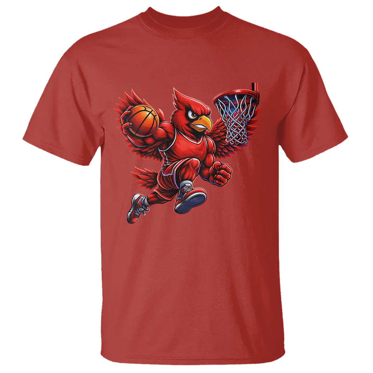 Cardinal Playing Basketball Graphic T Shirt Dunk Mascot Sports Fan Gift TS10 Red Print Your Wear