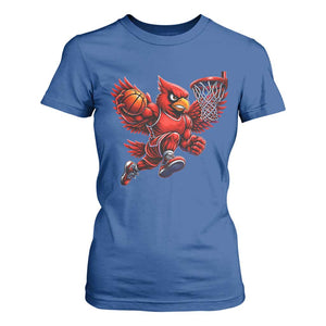 Cardinal Playing Basketball Graphic T Shirt For Women Dunk Mascot Sports Fan Gift TS10 Royal Blue Print Your Wear