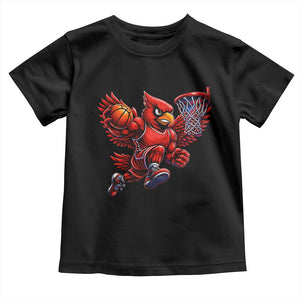 Cardinal Playing Basketball Graphic Toddler T Shirt Dunk Mascot Sports Fan Gift TS10 Black Print Your Wear