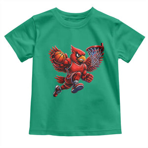 Cardinal Playing Basketball Graphic Toddler T Shirt Dunk Mascot Sports Fan Gift TS10 Irish Green Print Your Wear