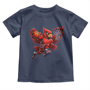 Cardinal Playing Basketball Graphic Toddler T Shirt Dunk Mascot Sports Fan Gift TS10 Navy Print Your Wear