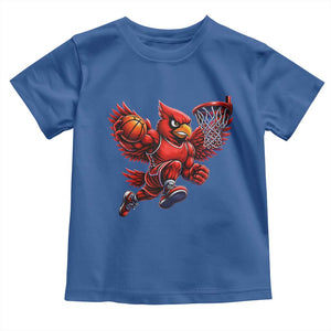 Cardinal Playing Basketball Graphic Toddler T Shirt Dunk Mascot Sports Fan Gift TS10 Royal Blue Print Your Wear