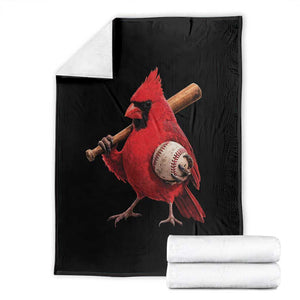Cardinals Baseball Player Throw Blanket Retro STL Redbird Fan Bird Mascot Baseball TS10 Black Print Your Wear