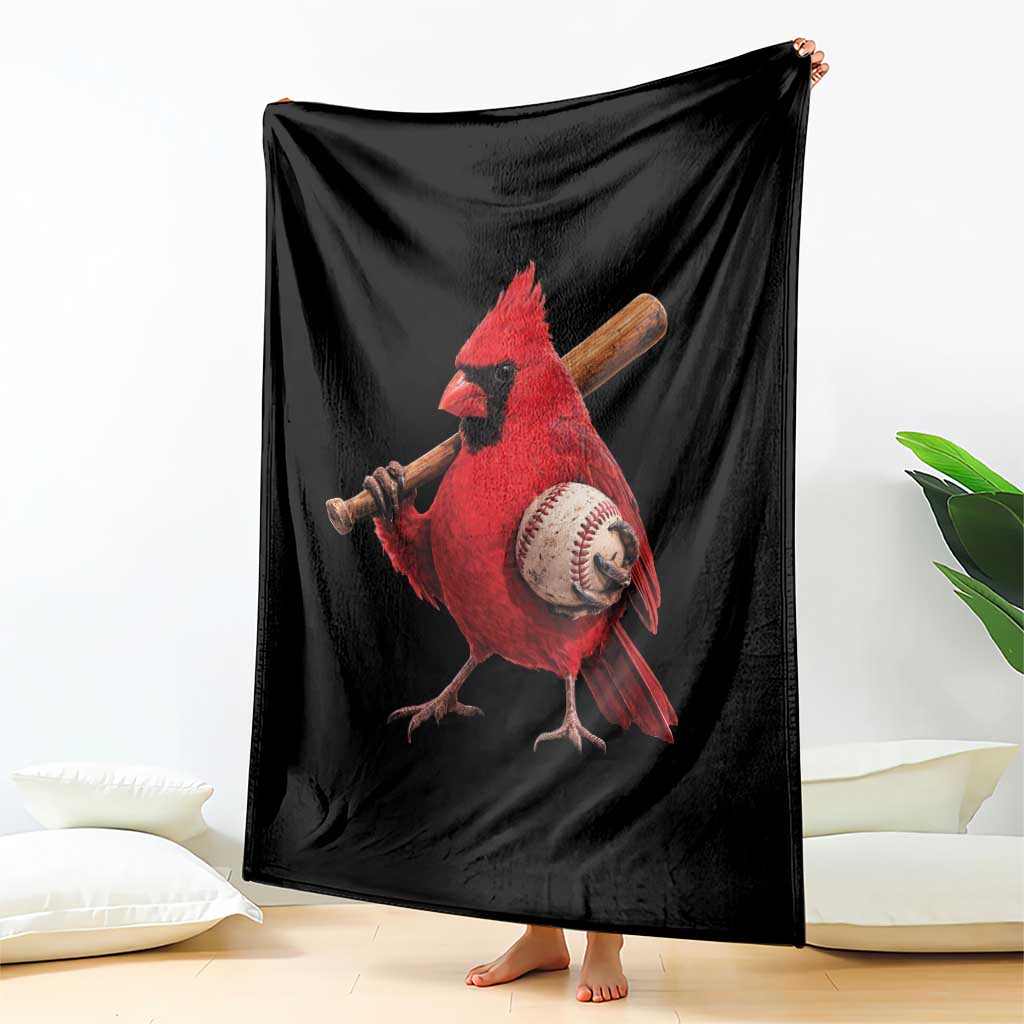 Cardinals Baseball Player Throw Blanket Retro STL Redbird Fan Bird Mascot Baseball TS10 Print Your Wear