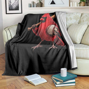 Cardinals Baseball Player Throw Blanket Retro STL Redbird Fan Bird Mascot Baseball TS10 Print Your Wear