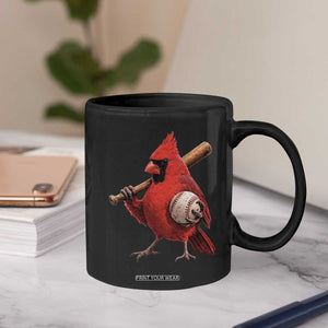 Cardinals Baseball Player Coffee Mug Retro STL Redbird Fan Bird Mascot Baseball TS10 Print Your Wear