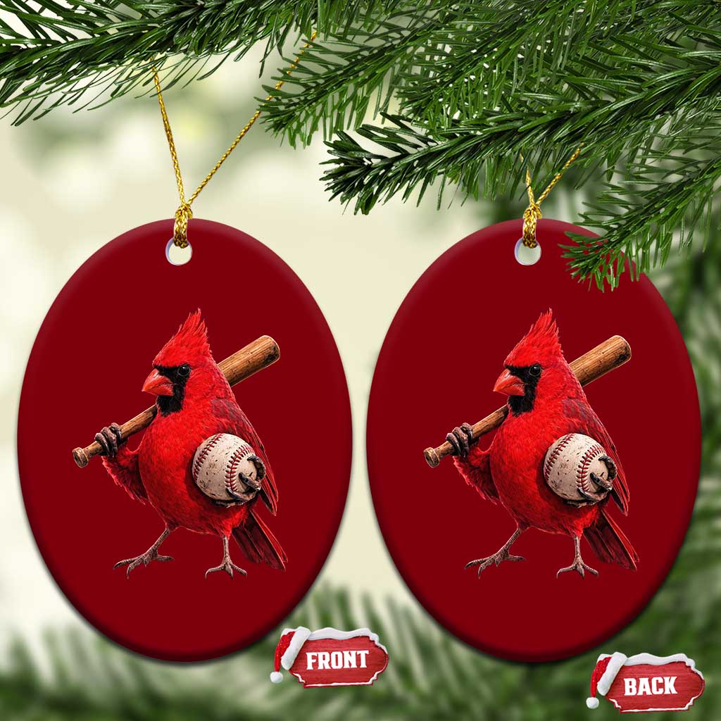 Cardinals Baseball Player Ceramic Ornament Retro STL Redbird Fan Bird Mascot Baseball TS10 Print Your Wear