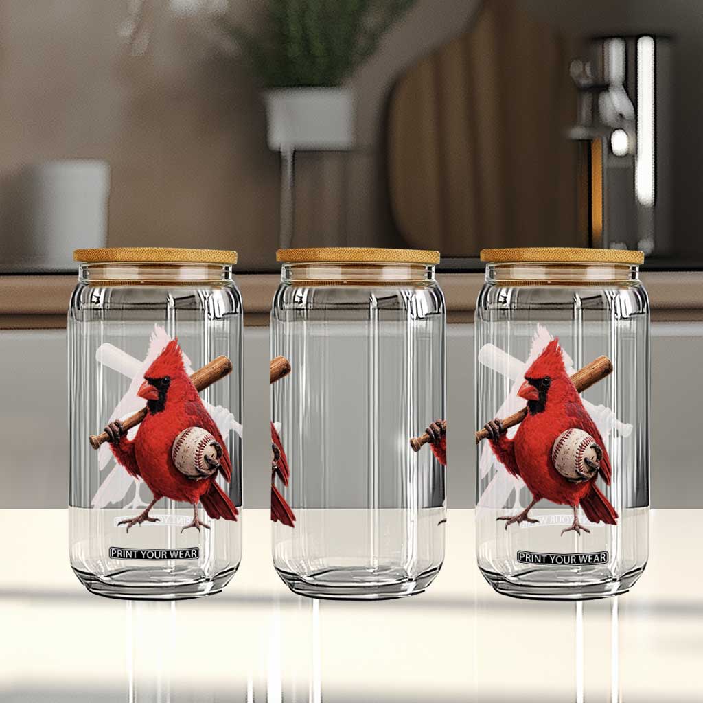Cardinals Baseball Player Glass Can Retro STL Redbird Fan Bird Mascot Baseball TS10 Print Your Wear