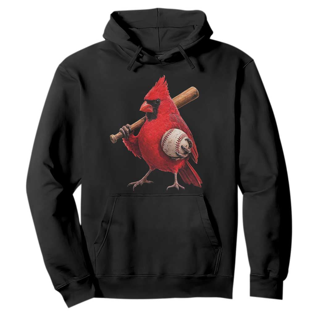 Cardinals Baseball Player Hoodie Retro STL Redbird Fan Bird Mascot Baseball TS10 Black Print Your Wear