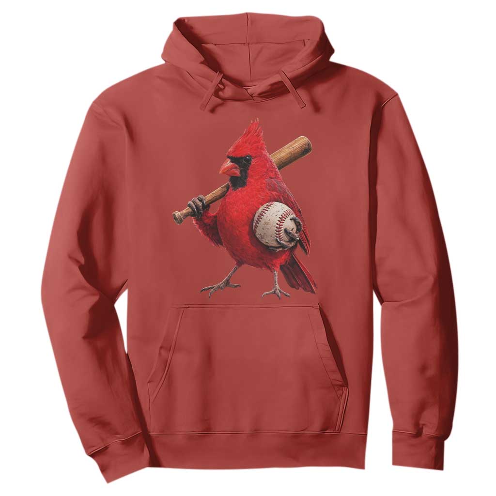 Cardinals Baseball Player Hoodie Retro STL Redbird Fan Bird Mascot Baseball TS10 Red Print Your Wear