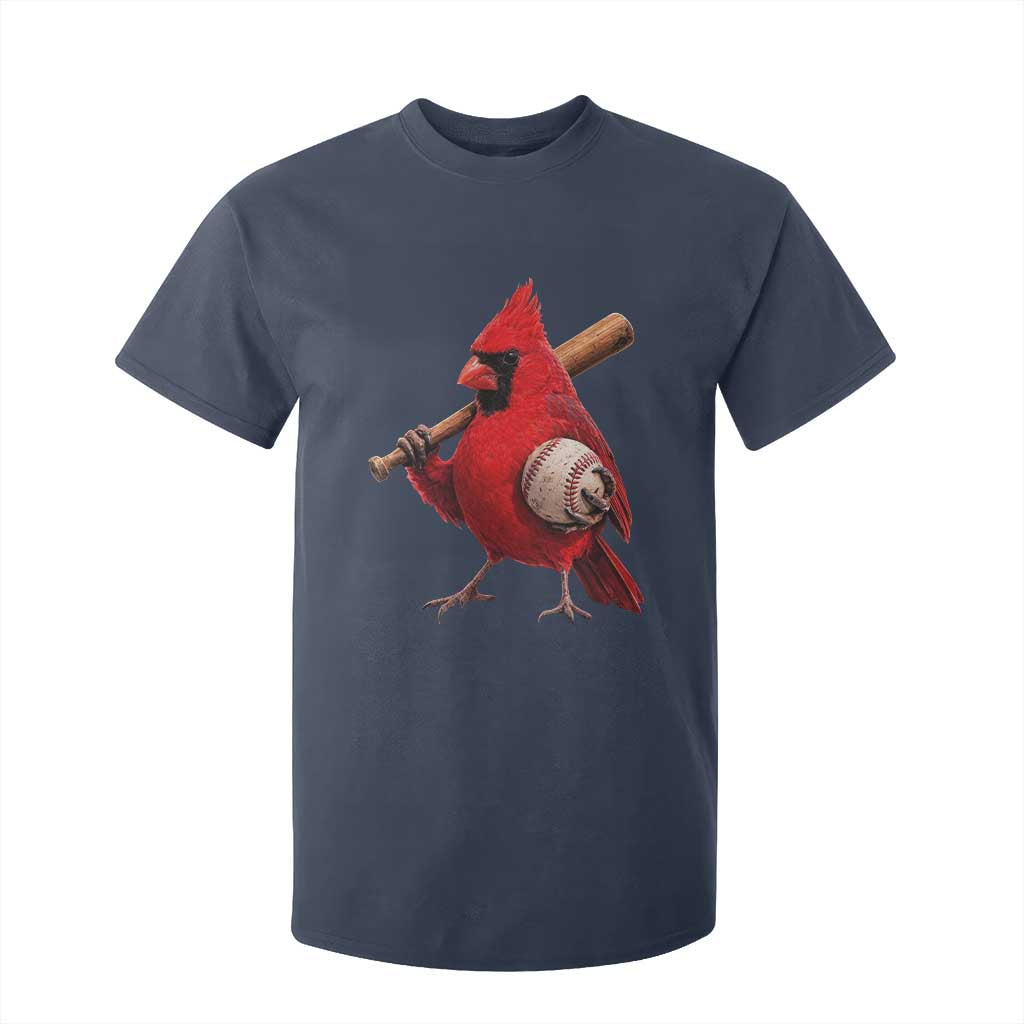 Cardinals Baseball Player T Shirt For Kid Retro STL Redbird Fan Bird Mascot Baseball TS10 Navy Print Your Wear