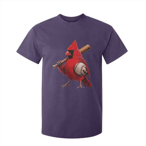 Cardinals Baseball Player T Shirt For Kid Retro STL Redbird Fan Bird Mascot Baseball TS10 Purple Print Your Wear