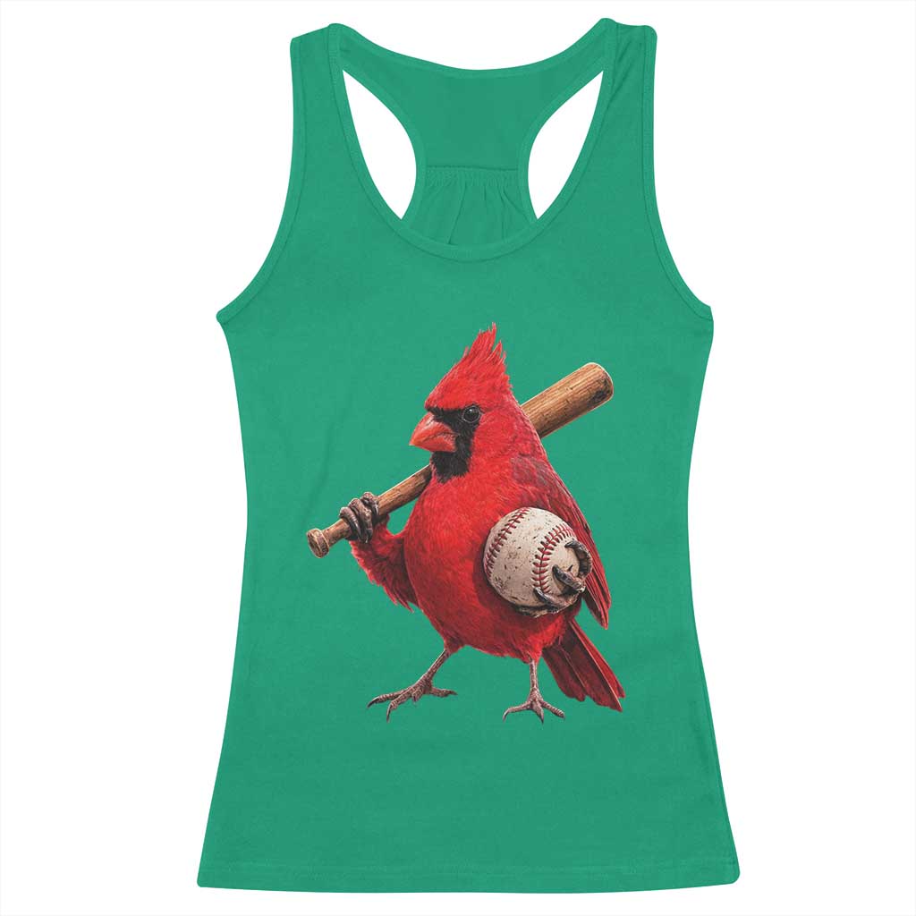 Cardinals Baseball Player Racerback Tank Top Retro STL Redbird Fan Bird Mascot Baseball TS10 Irish Green Print Your Wear