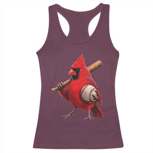 Cardinals Baseball Player Racerback Tank Top Retro STL Redbird Fan Bird Mascot Baseball TS10 Maroon Print Your Wear