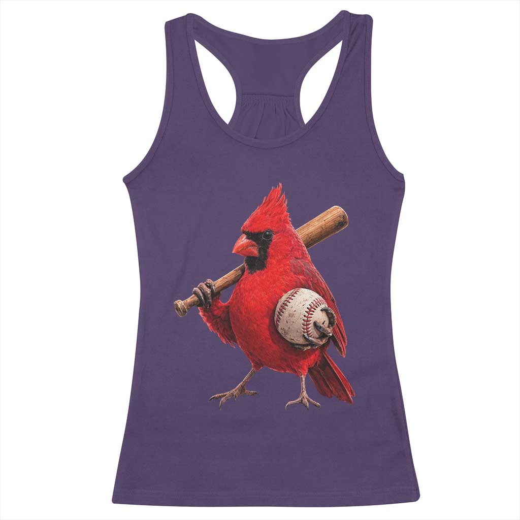 Cardinals Baseball Player Racerback Tank Top Retro STL Redbird Fan Bird Mascot Baseball TS10 Purple Print Your Wear