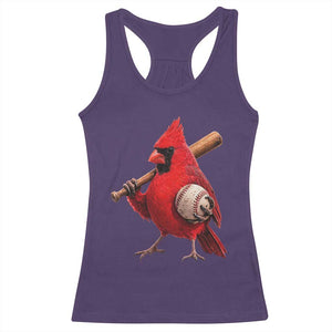 Cardinals Baseball Player Racerback Tank Top Retro STL Redbird Fan Bird Mascot Baseball TS10 Purple Print Your Wear