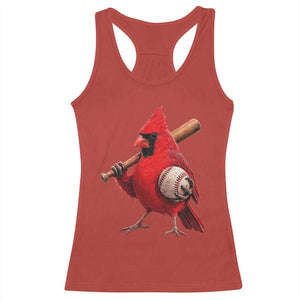 Cardinals Baseball Player Racerback Tank Top Retro STL Redbird Fan Bird Mascot Baseball TS10 Red Print Your Wear