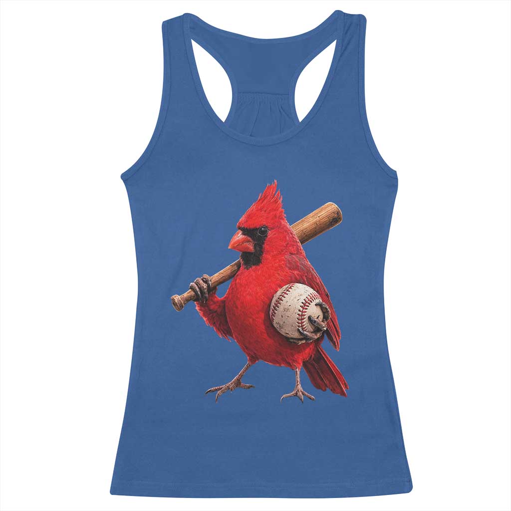 Cardinals Baseball Player Racerback Tank Top Retro STL Redbird Fan Bird Mascot Baseball TS10 Royal Blue Print Your Wear